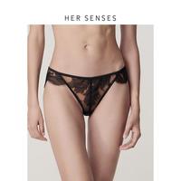 HER SENSES/何识极织系列列维斯睫毛蕾丝立体中腰三角裤P125