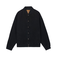 Levi's李维斯25年秋冬新款情侣同款时尚休闲宽松罗纹立牛仔羽绒服 黑色
