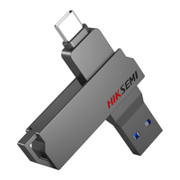 海康威视 X307C USB 3.1 U盘 灰色 64GB USB-A/Type-C双口
