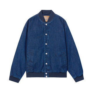 Levi's 25年秋冬同款时尚休闲宽松罗纹立牛仔羽绒服 蓝色 M 000