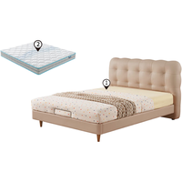 顾家家居 KUKA  现代简约奶油风头层牛皮双人床卧室皮艺泡泡床青少年公主床DS8171 初杏粉1.5*2.0+独袋弹簧乳胶垫