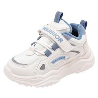 回力童鞋儿童保暖小白鞋秋冬女童加绒棉鞋男童运动鞋 米蓝 27码 内长约17.5cm