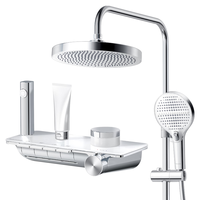 松下（Panasonic）恒温花洒智能全铜淋浴舒爽套装增压顶喷钢琴键置物家用卫生间洗澡