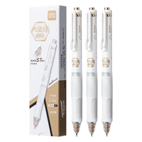 得力（deli）六边形战神按动中性笔 0.5mm双球珠ST头消音考试中性笔刷题笔 备考考试黑色3支/盒 SA300 【六边形战神】ST双球珠 3支