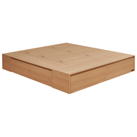 全友家居北欧原木风无床头高箱床1.8X2米主卧室多功能储物收纳床家具 奶油白|床+床垫 1.5x2米【尾抽+箱体】