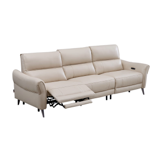 芝华仕 头等舱真皮沙发现代简约客厅豆腐块直排零靠墙30192双电动白 双人位双电动-纳瓦白