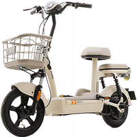 爱玛（AIMA）电动车欢乐豆48V12A新国标电动自行车成人小型代步电瓶车 欢乐豆-新茶白【48V12AH铅酸】 48V12AH铅酸电池 小飞机-源彩浅蓝-48V12AH铅酸