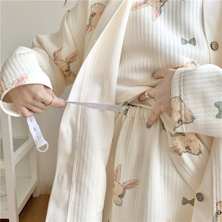 爱茵慕西哺乳睡衣秋冬季月子服三件套睡衣纯棉空气棉产后保暖11-4月份 AAB6112#三件套 XXL码 (体重150-170斤左右)