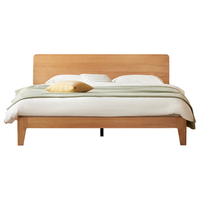 原始原素 实木床现代简约卧室双人床大板床靠背床单人床1.5米P3011