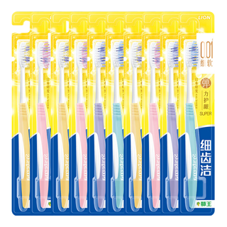 LION 狮王 细齿洁弹力护龈细软毛牙刷 10支