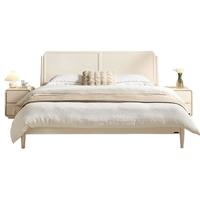 全友家居法式奶油风双人床2024主卧室实木床脚板式床129322