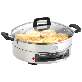 国家补贴：利仁 304不锈钢0涂层 电饼铛