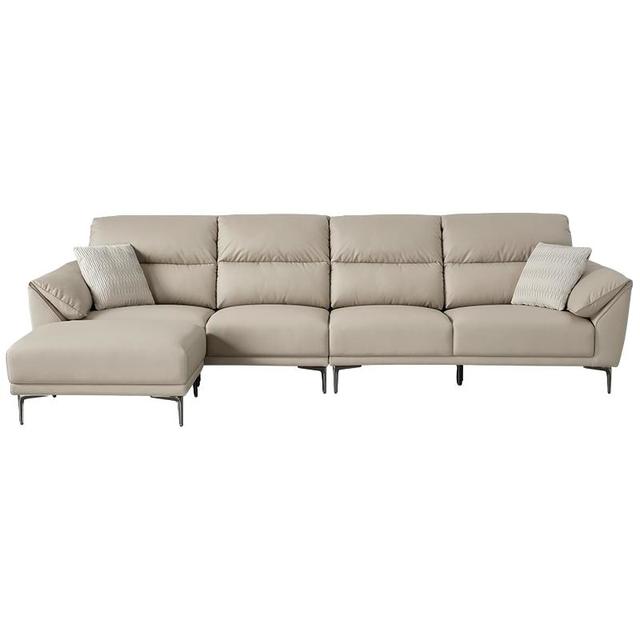 全友 QuanU 家居 现代简约头层牛皮直排大象耳朵大户型真皮艺沙发客厅112021