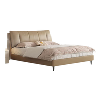 喜临门城市爱情双人真皮大床主次卧室现代简约风软包皮艺床 套餐:尼亚Pro拿铁咖+大白S床垫 1.8米*2米