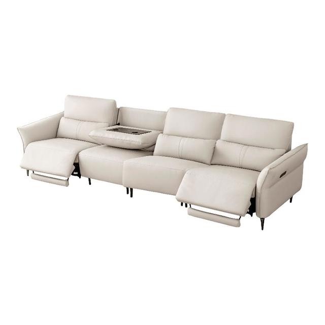 京东京造 RD3399AF11 躺岛皮艺沙发 大三人位+单人位 米色