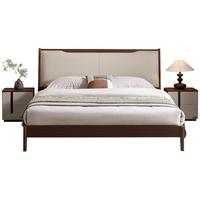 QuanU 全友 家居 新中式皮艺软包床主卧室1.8米x2米双人大床实木脚床