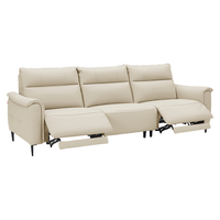  顾家家居 KUKA  云端系列 90.DK.6192 电动真皮功能沙发 三人位双电动 柔空白