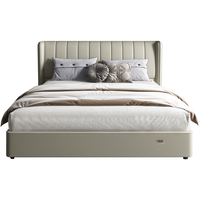 喜临门真皮床 主卧牛皮软床 排骨架双人大床 维森储物款 象牙白1.5x2米