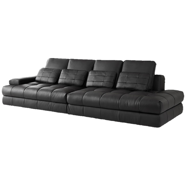 京东京造 家居劳伦斯真皮沙发  靠包扶手可调节客厅大户型直排沙发3.1m