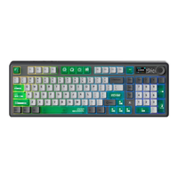 黑爵（AJAZZ）AK980三模热插拔无线机械键盘98配列Gasket结构下灯位RGB灯光客制化键盘2U0 原厂星晚灰透明-美拉德轴-带屏8000mAh