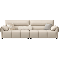 林氏家居 客厅意式轻奢真皮沙发钢琴键沙发PS060左双人+右双人