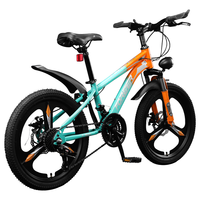 永久青少年儿童自行车男女孩碟刹山地车变速减震脚踏车越野单车 绿橙 单速 辐条轮 95%免装+LED灯 22寸【身高140-155cm】