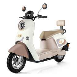 立马电动车 立马电动摩托车米朵80公里长续航电动车1200W高速电摩铅酸电池60V20Ah外卖上班代步电瓶车瓷白 瓷白/杏茶咖