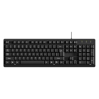 灵蛇 K200 104键 有线薄膜键盘 黑色 无光