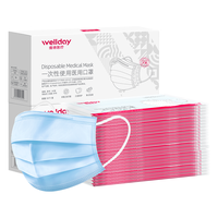 WELLDAY 维德 一次性使用医用口罩 10片*5包 蓝色