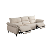 CHEERS 芝华仕 30386 猫抓绒功能沙发 三人位双电动 霜花白撞麦穗黄