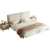 LINSY 林氏家居 悬浮大象耳朵主卧双人真皮床