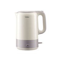 美的(Midea)电水壶 热水壶 食品级不锈钢 保温家用电热水壶 双层防烫 便携式 养生开水壶 烧水壶 【1800W】304不锈钢 | 1.7L