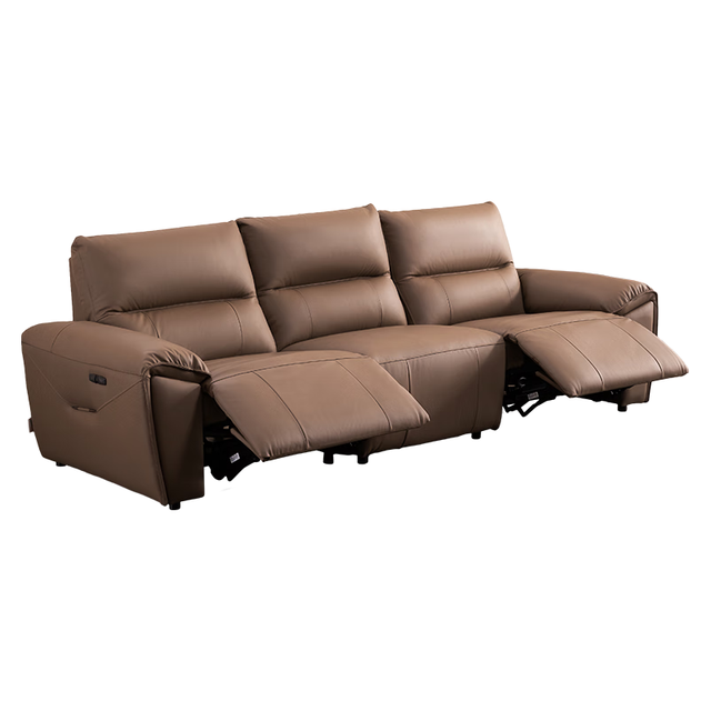 芝华仕 头等舱复古真皮电动功能零靠墙直排沙发家用客厅美拉德家具30269 棉白色-四人位直排 15天发货