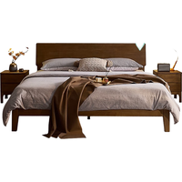 QuanU 全友 家居 轻奢实木功能床可调高床头带置物台双人主卧大床1.5米DW1201