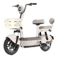 爱玛电动车甜美Q豆48V24Ah锂电池电动自行车长续航简易踏板电动车 新茶白