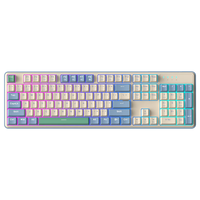 红龙（REDRAGON）KS104-B 机械键盘 有线键盘 全键热插拔PBT键帽104键游戏办公键盘RGB背光 苍木青-龙舞轴