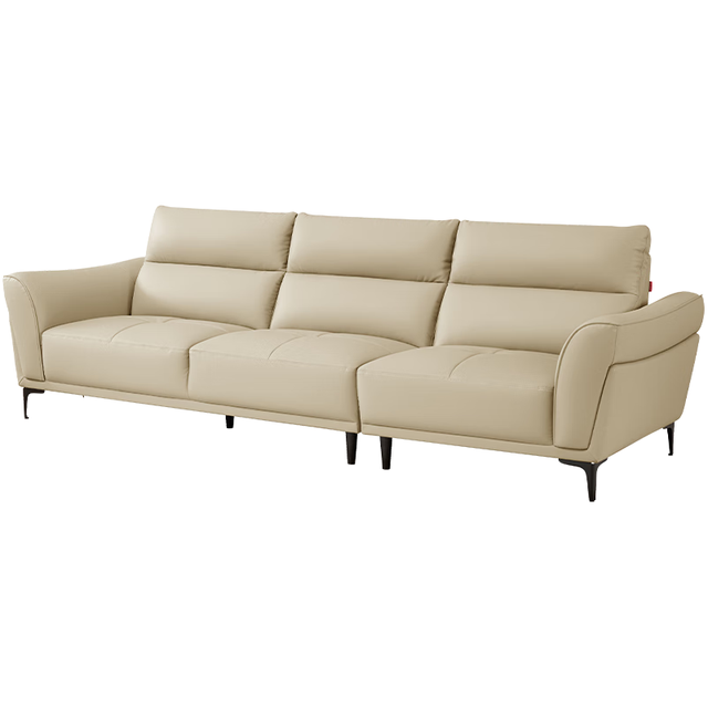 顾家家居 头层牛皮沙发客厅沙发大小户型1227柔空白3人位