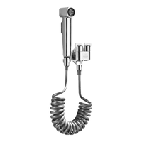 潜水艇（Submarine）三角阀套装一进二出角阀马桶喷枪增压 马桶喷水枪水龙头套餐京 【银色】一进二出角阀喷枪套装