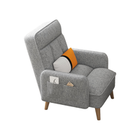 徽月（no） 懒人沙发椅阳台靠背椅子午休折叠小户型卧室客厅阳台客厅单人小沙发 烟灰麻布 单独储物脚踏