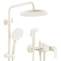 箭牌 ARROW淋浴花洒套装法式奶油风花洒家用淋浴器增压顶喷