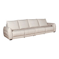 京东京造 JZ010 大黑牛电动真皮沙发 四人位双电动 羽绒白 3.1m