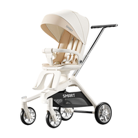 smartstroller 思漫特 遛娃神器婴儿推车可坐可躺轻便折叠双向婴儿车高景观宝溜娃神车 香槟白