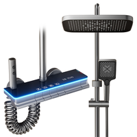 长虹洗澡淋浴喷淋头全套花洒套装全铜花晒沐浴卫浴室暗装恒温增压花洒 G4钢化玻璃-枪灰-恒温 G1钢琴按键-冷热款