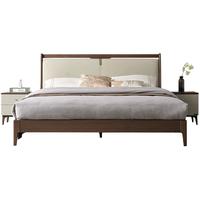 QuanU 全友 家居新中式床实木床脚双人大床主卧1米8互不打扰软包床129701