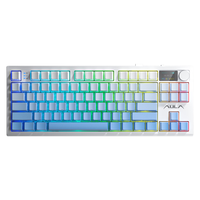 狼蛛（AULA）S87Pro客制化无线机械键盘 蓝牙/2.4G/有线三模连接 全键热插拔gasket结构电竞游戏办公键盘 S87Pro冰川蓝侧刻-灰木轴V4-8000mAh