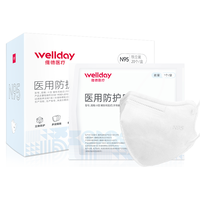 WELLDAY 维德 N95无呼吸阀一次性医用防护口罩 20只*5盒 白色