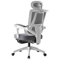 南皇人体工学椅护腰电脑椅久坐不累办公椅电竞椅男可调节腰靠学习后躺 白灰-双背腰靠-6D头枕-铝合金脚 120-155度(含) 联动扶手