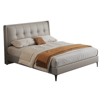 Sleemon 喜临门 意式真皮床 头层牛皮高回弹靠背双人大床 伯尔尼s 典雅咖1.8x2米 典雅咖