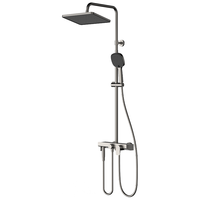 HEGII 恒洁 淋浴花洒套装 铜合金主体双重除垢方形顶喷花洒全套HMF948-333-SH HMF948-333-SH