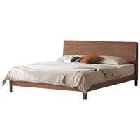 源氏木语 全实木床北美黑胡桃木双人床现代简约主卧大床卧室家具